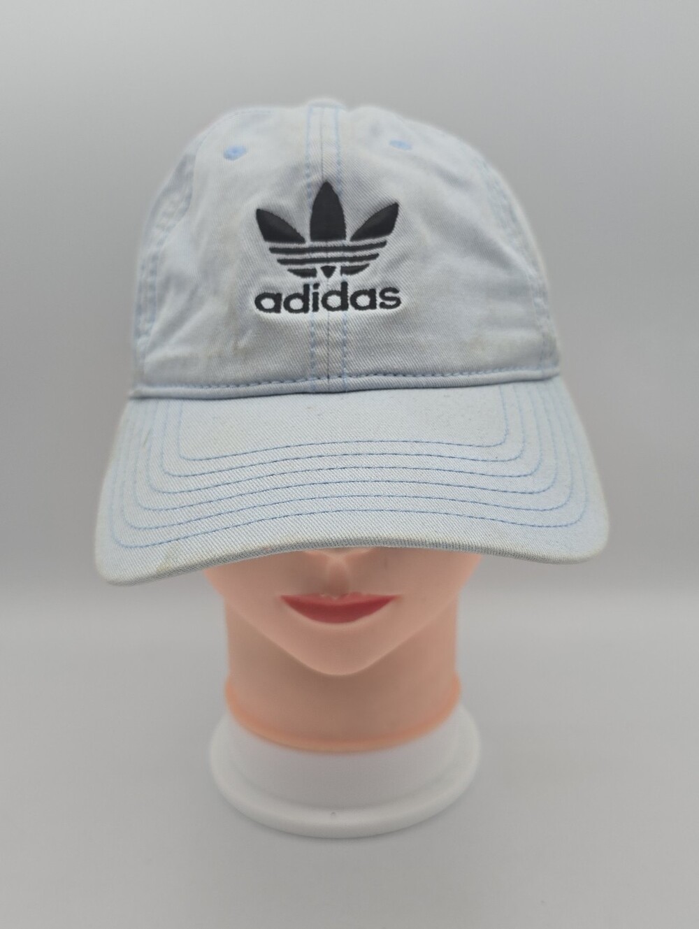 Adidas Trefoil Logo Light Blue Adjustable Strapback Hat